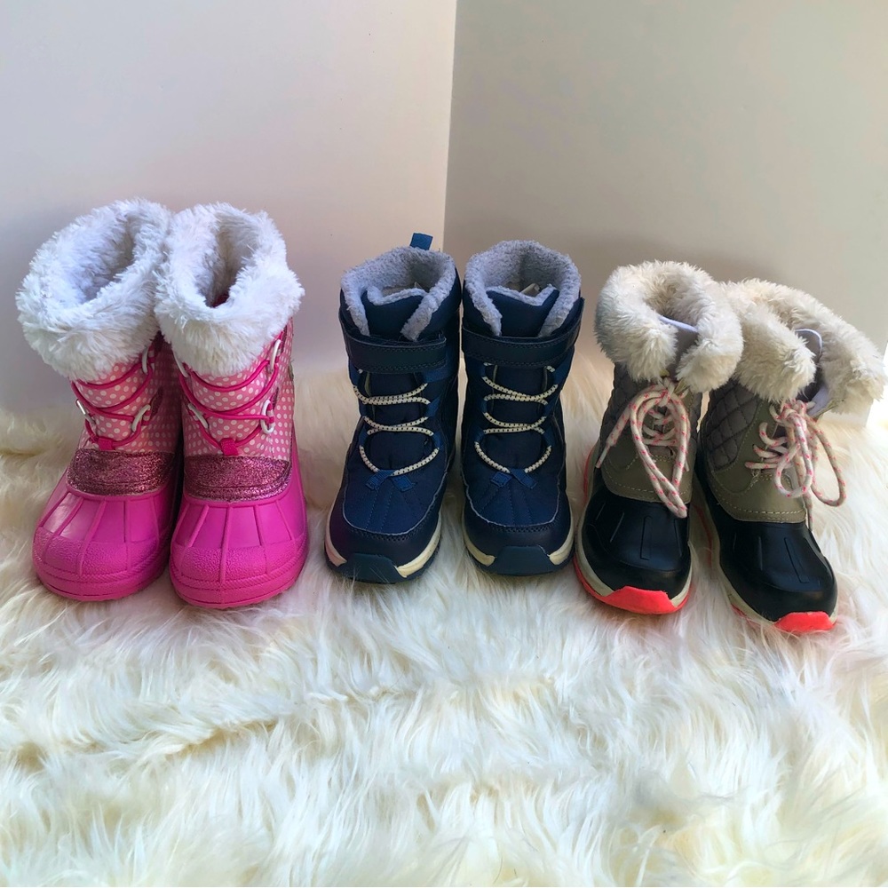 LOT OF 3 Childrens Snow Boots , 1 Hello Kitty + 2 Carters, Size 11